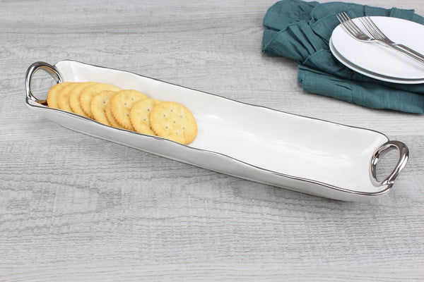 Handles with Style - White and Silver - Cracker Tray