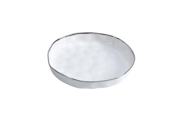 Bianca - White and Silver - Round Platter