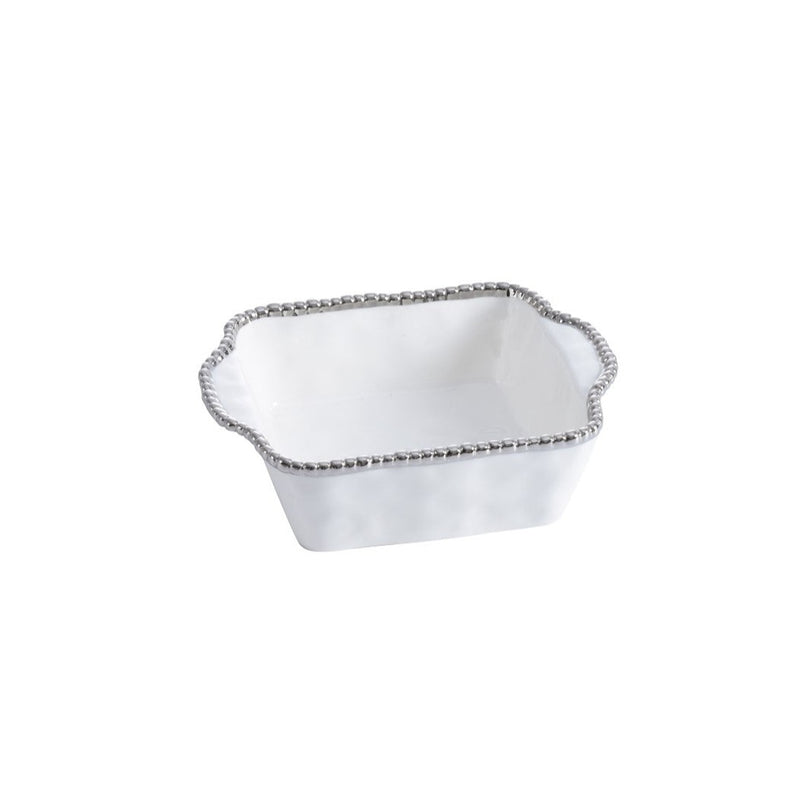 Salerno - White and Silver - Square Baking Dish