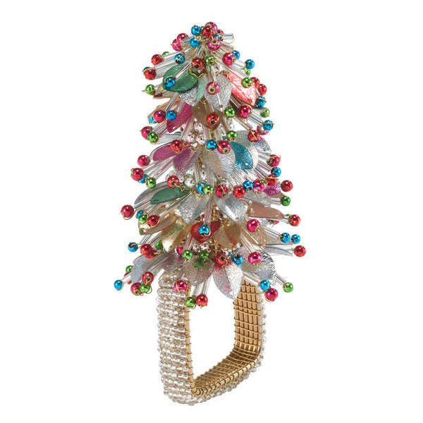 Christmas Tree - Beads Napkin Rings (Set of 4)