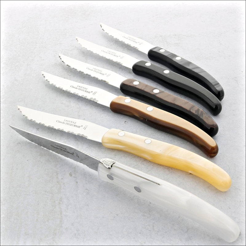 Berlingot - Box Steak Knives - Resina Handle Mixed Grey / Brown (Set of 6)