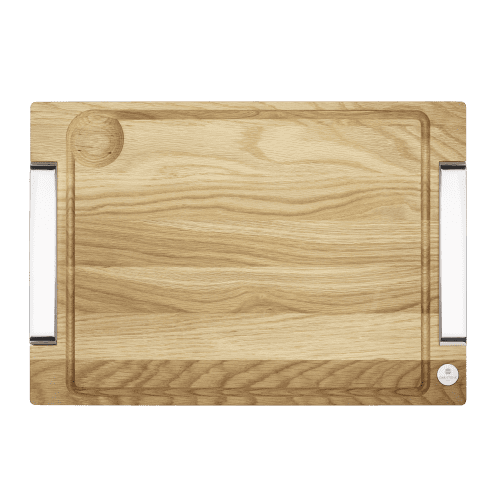 Royal Chef - Oak Cutting Large Board - Silver Plated Handles