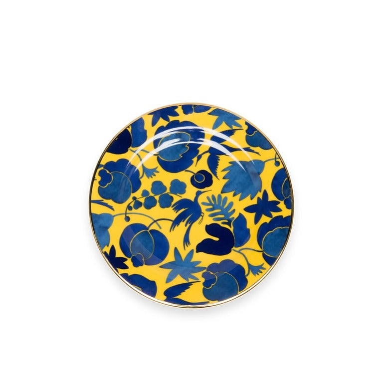 Wildbird - Yellow / Blue Dessert Plate