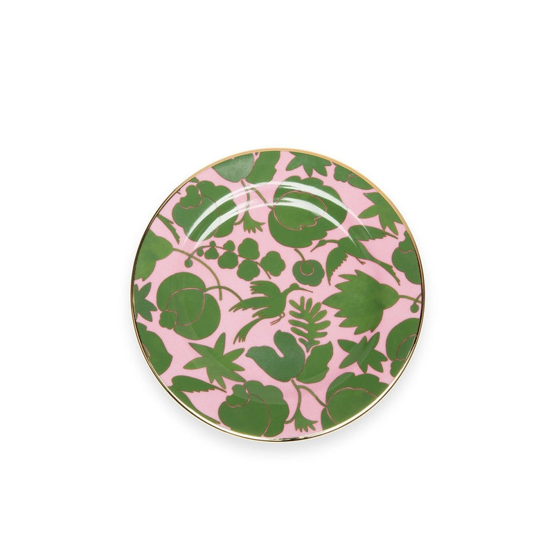 Wildbird - Pink / Green Dessert Plate