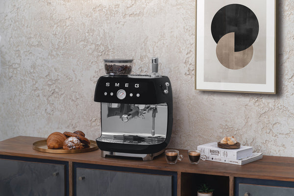 Retro Style - Espresso Coffee Machine Black Glossy