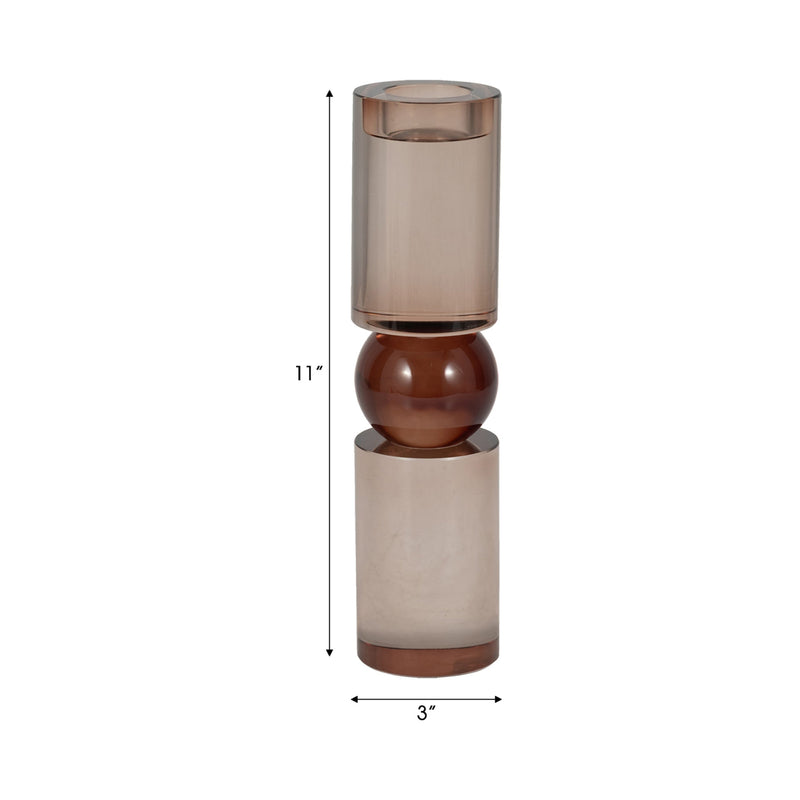 Marla - Medium Bronze Crystal Candlestick