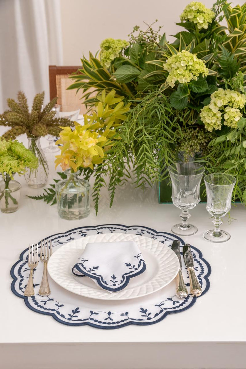 Firenze - Navy Linen Napkin & Placemat
