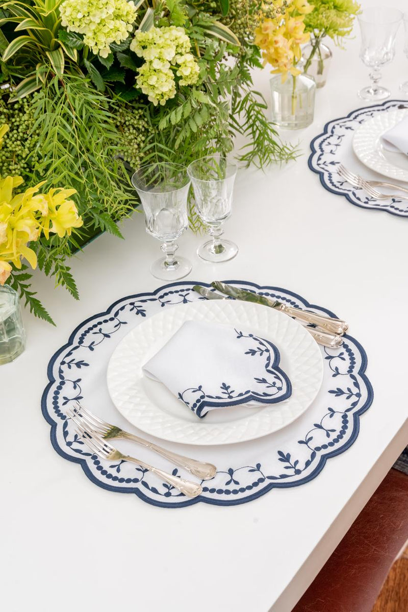 Firenze - Navy Linen Napkin & Placemat
