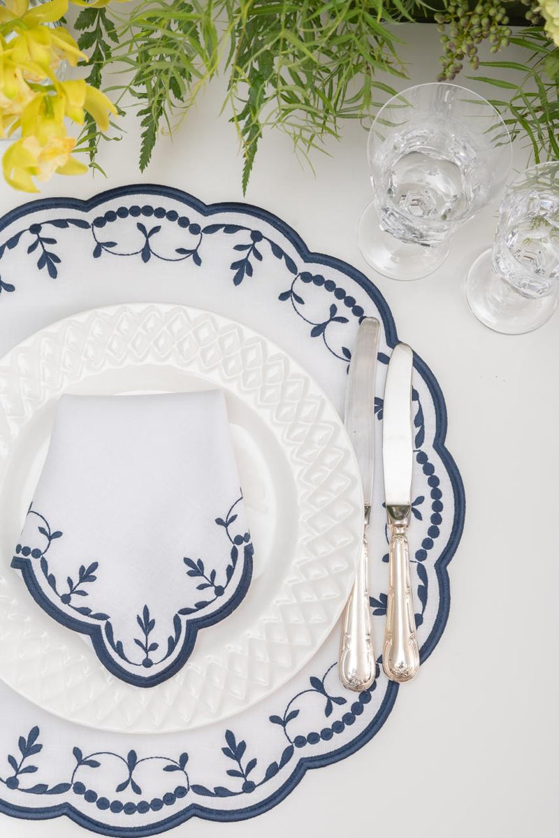 Firenze - Navy Linen Napkin & Placemat