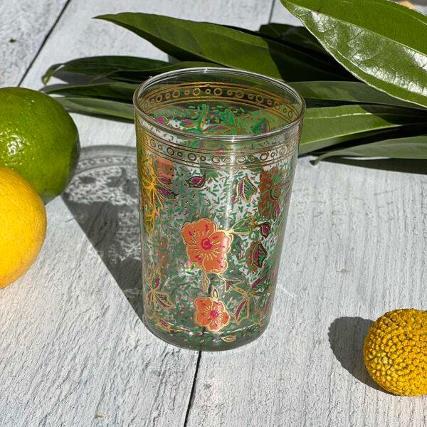 Moroccan Tea Glasses Hand Painted Garden (Set of 6)