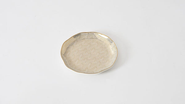 Sensu - White and Gold - Round Appetizer/ Dessert Plate (Set of 4)