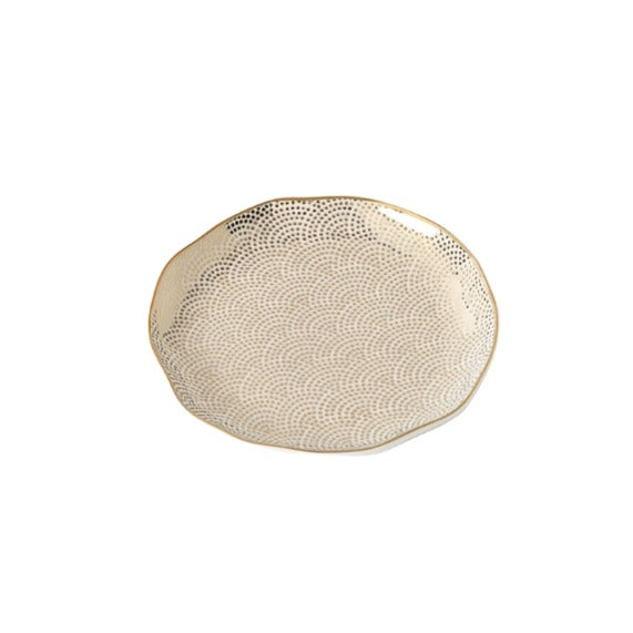 Sensu - White and Gold - Round Appetizer/ Dessert Plate (Set of 4)