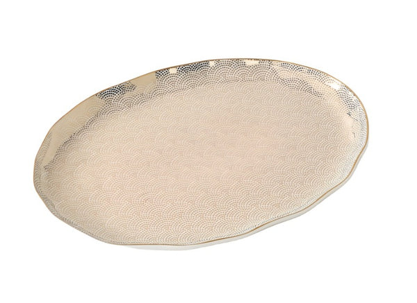 Sensu - White and Gold - Large Oval Platter