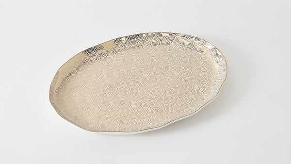 Sensu - White and Gold - Large Oval Platter
