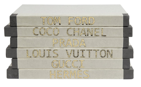 Book - Custom Gold Lettering on Cream with Gray Trim