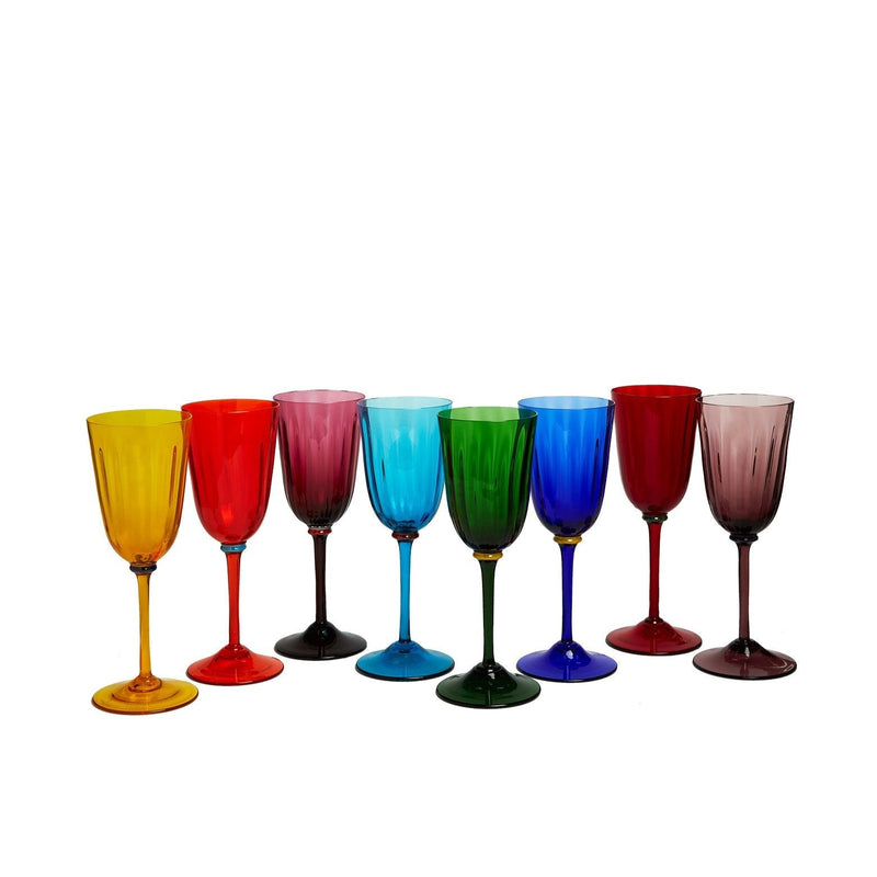 Rainbow - Wine Murano Glasses (Set of 8)
