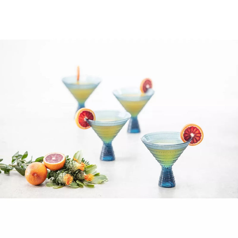 Jupiter - Cornflower Martini Glasses Blue (Set of 4)