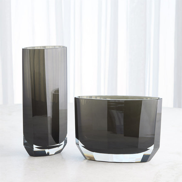 Jewel - Wide Dark Grey Vase