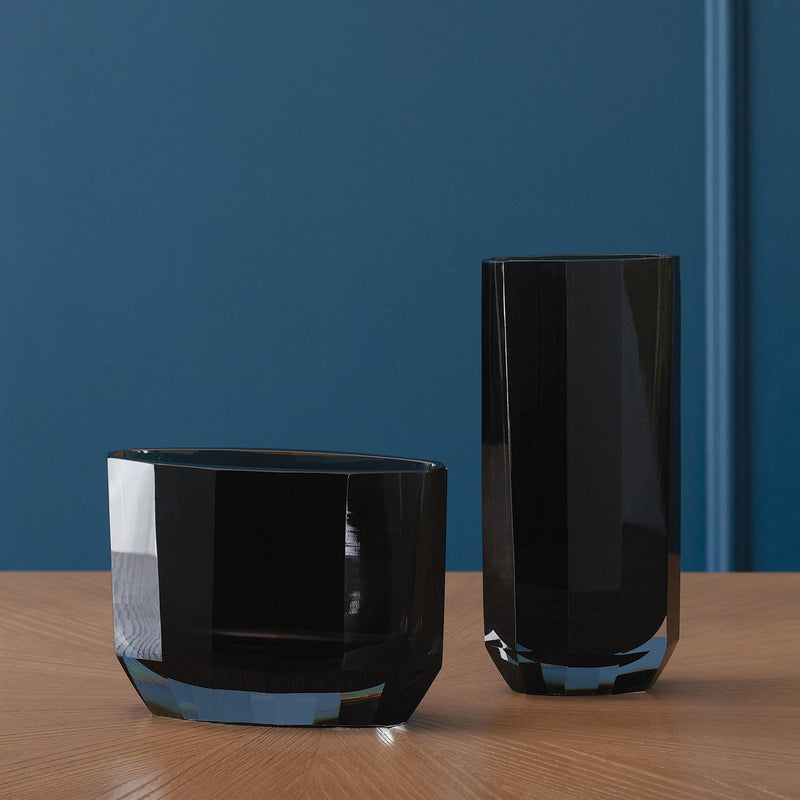 Jewel - Wide Dark Grey Vase