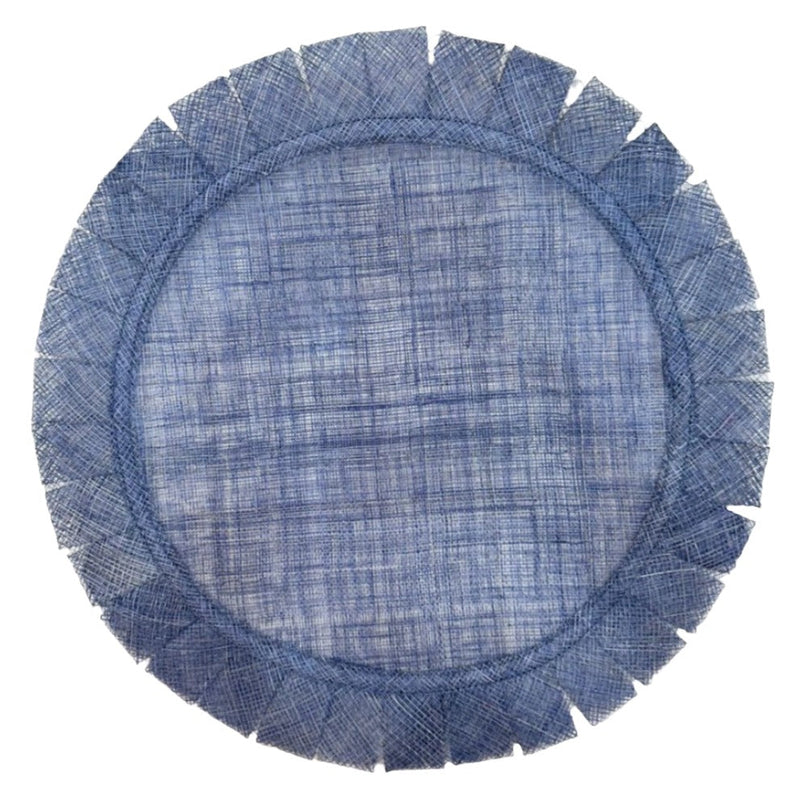 Sinamay - Pleated Round Placemat Navy (Set of 4)