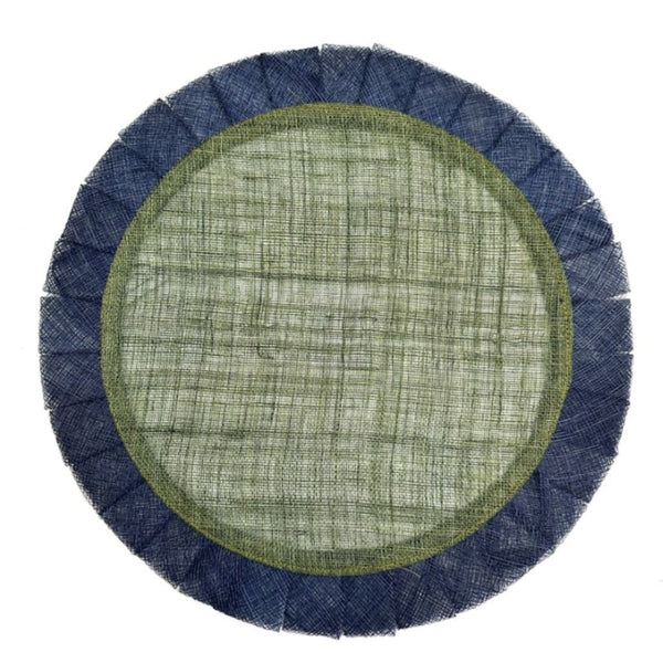 Sinamay - Pleated Round Placemat NVYG (Set of 4)