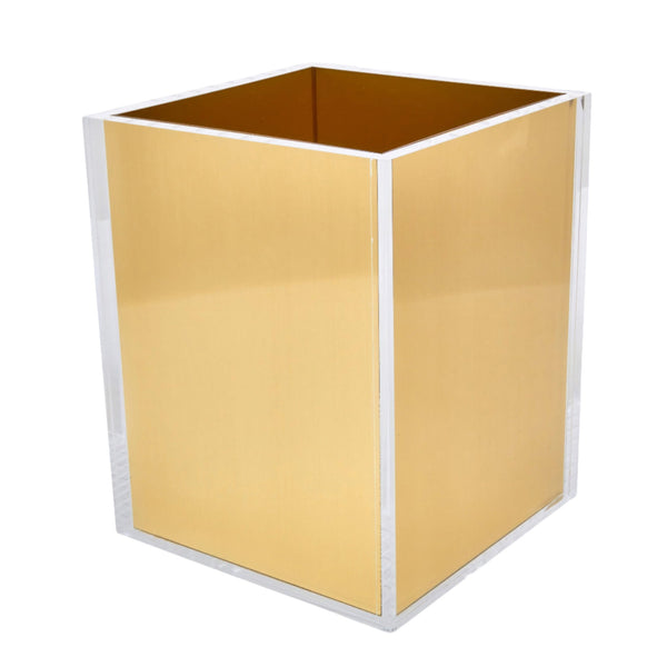 Waste Basket Acrylic with Gold Insert