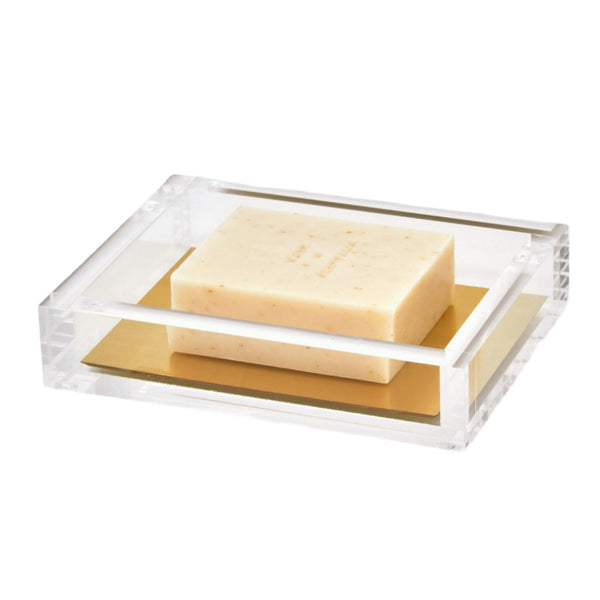 Soap Dish Acrylic with Gold Insert