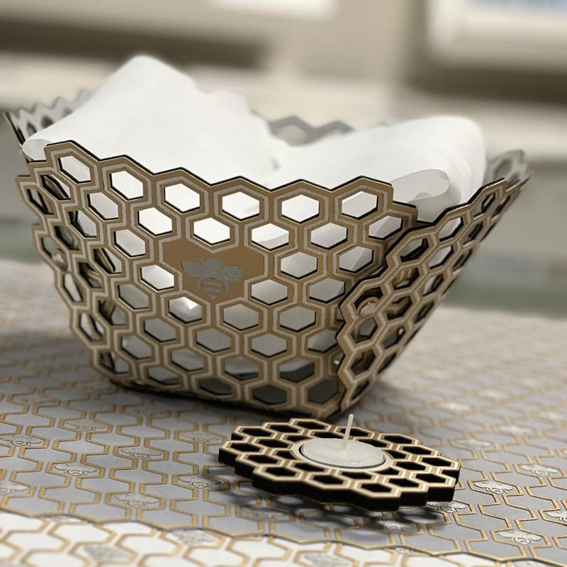 Bee - Bread Basket Gold White / Silver