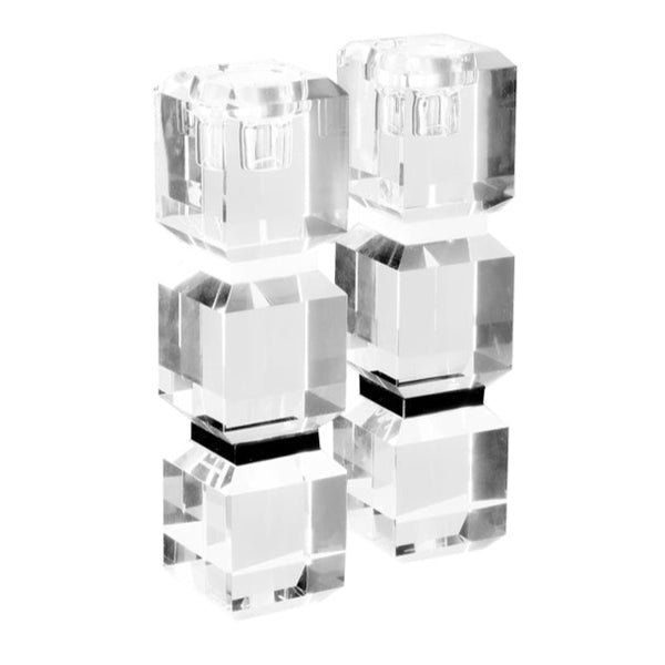 Block - White & Black Candle Sticks (Set of 2)