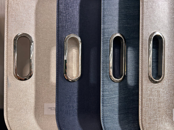 Metal Handles - Large Serving Tray Denim Anthracite Grey