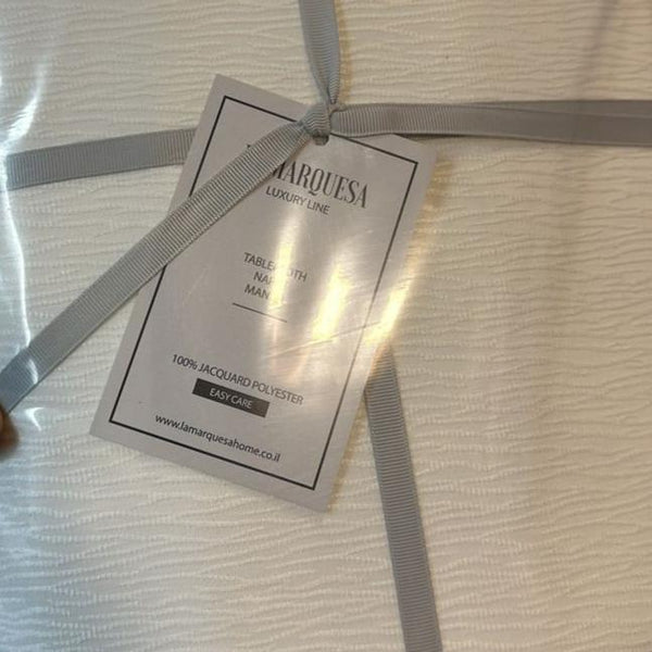 Castellana - White Nappe Tablecloth 70"x138”