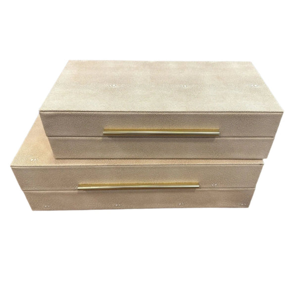Shagreen - Rectangular Boxes Ivory (Set of 2)