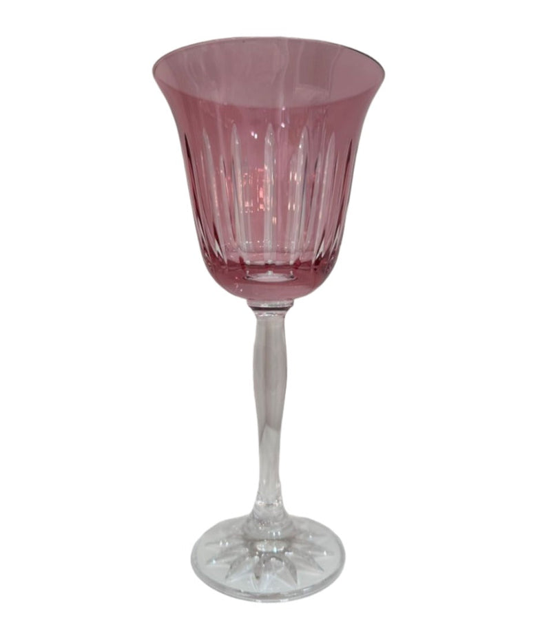 Water Goblet Stripes Pink (Set of 6)