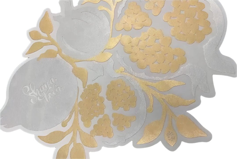 Pomegranate - Cover Gold Shabbat Ve Yom Tov Silver / White