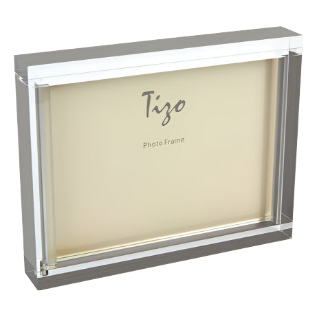 Lucite - Acrylic Frame Silver Border 5" Angle