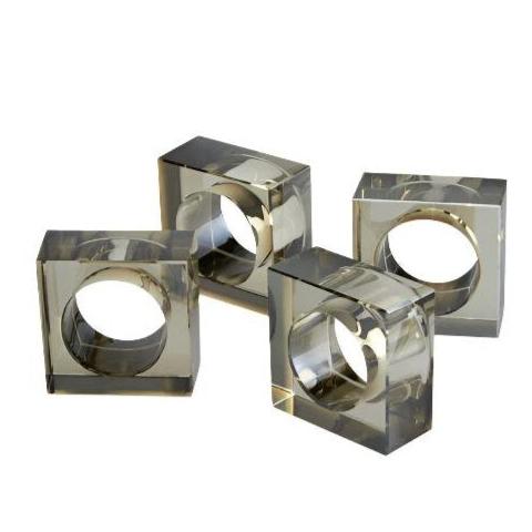 Lucite - Napkin Ring Silver (Set of 4)