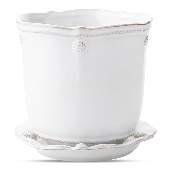 Berry & Thread Whitewash - 5.25" Planter & Saucer