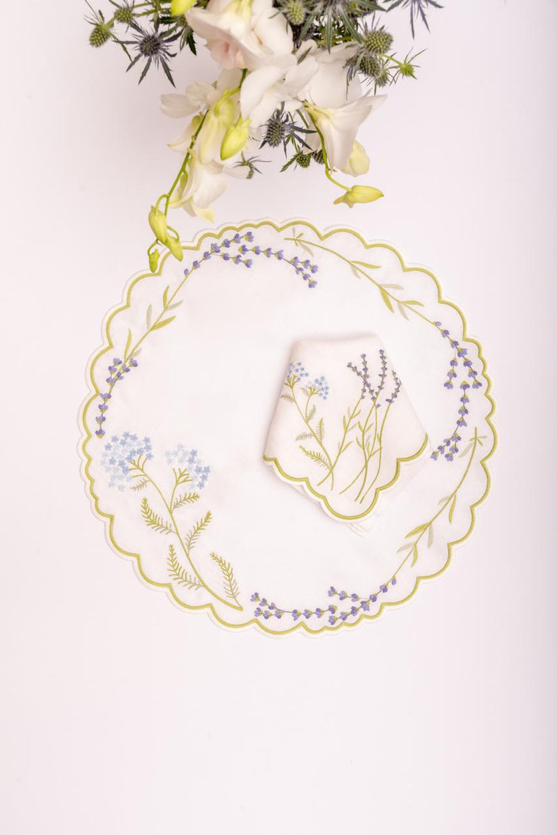 Lavender - Garden Linen Napkin & Placemat Blue