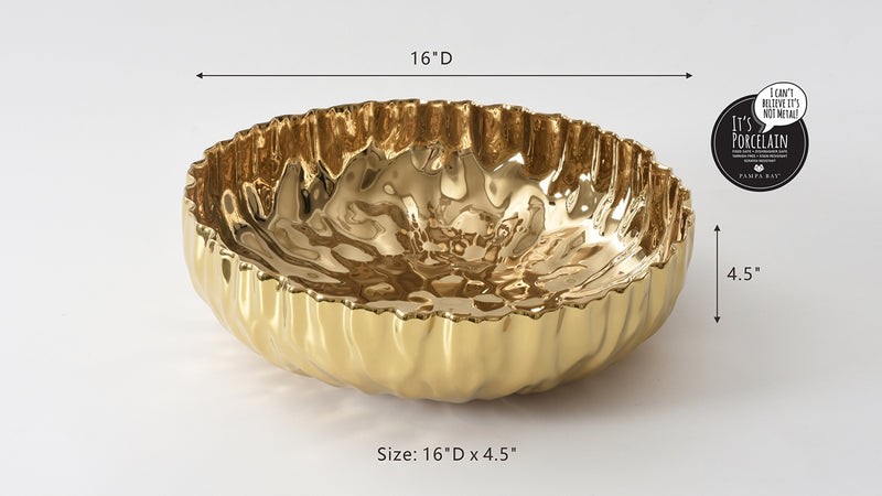 Mascali - Gold - Extra Large Shallow Bowl