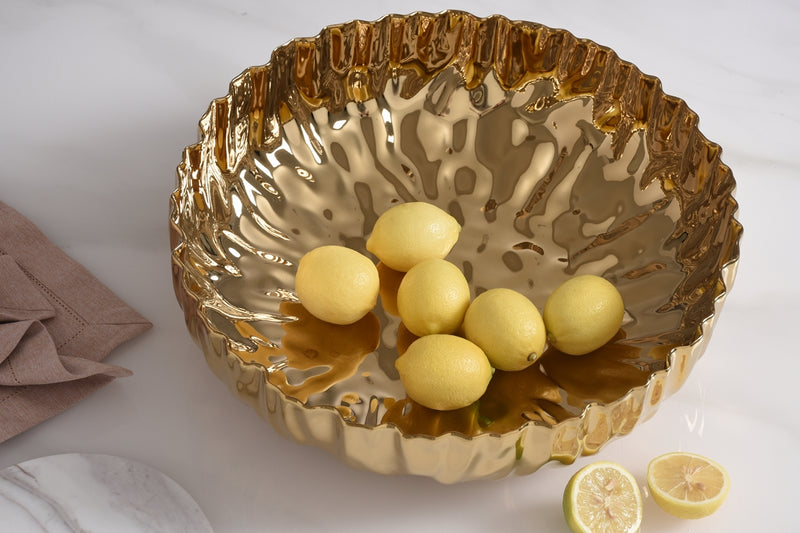 Mascali - Gold - Extra Large Shallow Bowl