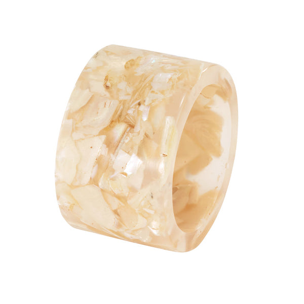 Marbled - Napkin Rings Pearl (Set of 4)