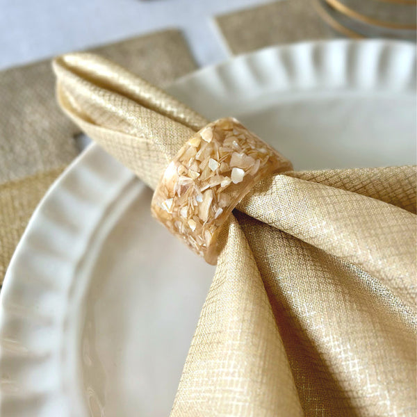 Marbled - Napkin Rings Pearl (Set of 4)