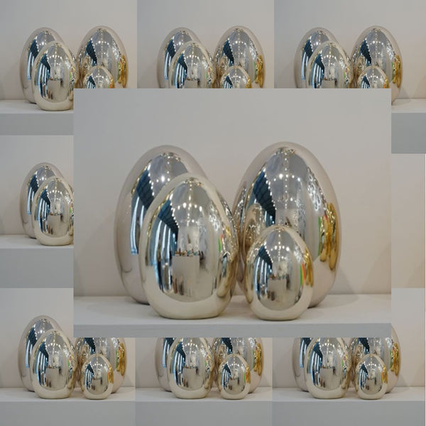 Eggs - Ceramics Chrome Brass Large