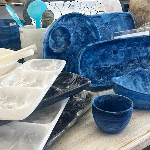 Everyday - Rectangle Platter Denim Swirl