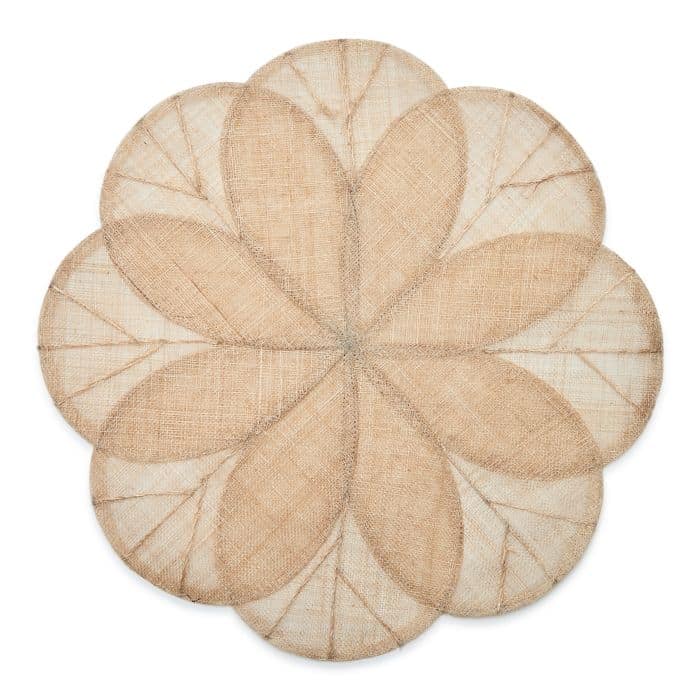 Sinamay - Flower Round Placemat Natural (Set of 4)