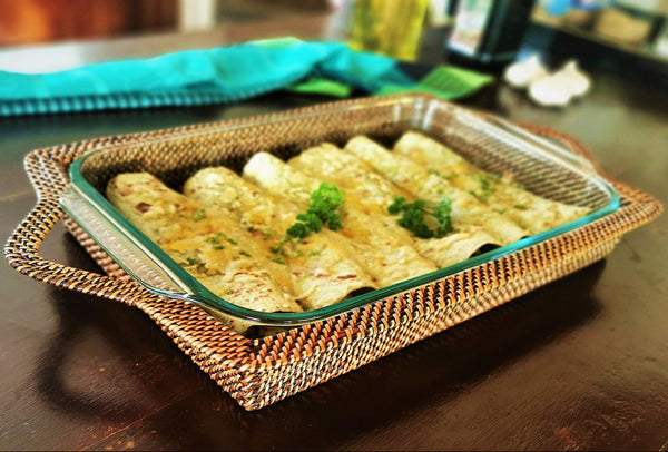 Rectangular Casserole Basket with Baking Dish Pyrex 2QT
