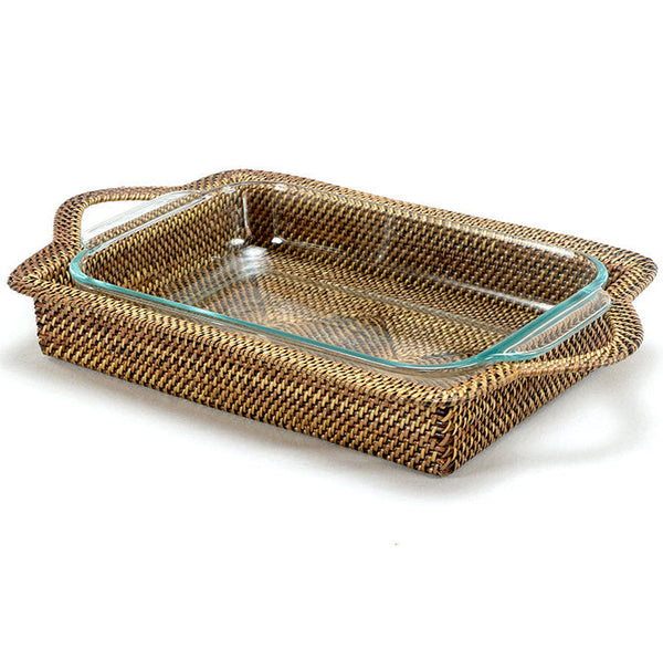 Rectangular Casserole Basket with Baking Dish Pyrex 2QT