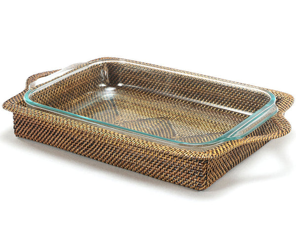 Rectangular Casserole Basket with Baking Dish Pyrex 3QT