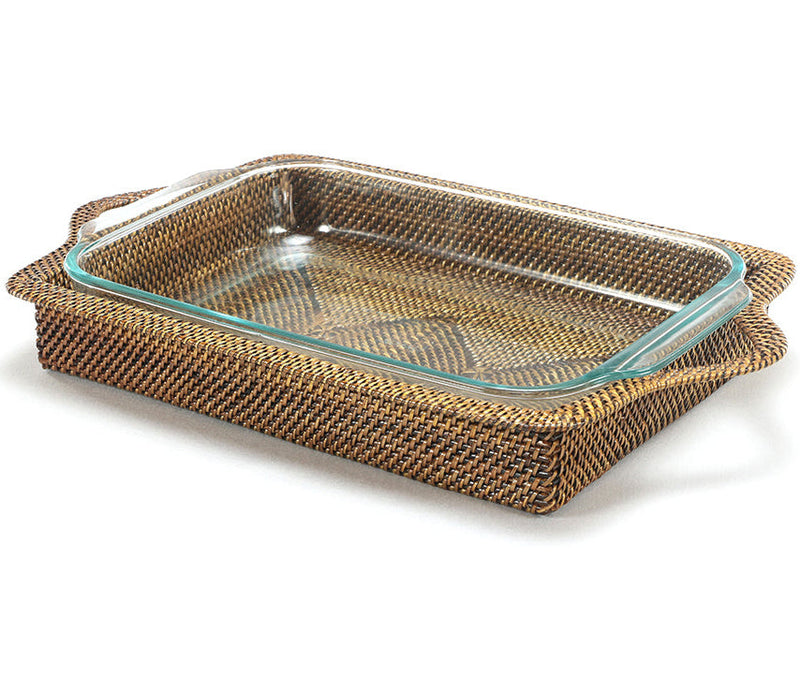 Rectangular Casserole Basket with Baking Dish Pyrex 3QT