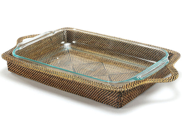 Rectangular Casserole Basket with Baking Dish Pyrex 4QT